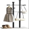 YUNYHAO Metal Coat Rack With Marble Base, Freestanding Coat Rack With 4 Hooks, Heavy Duty Base For Coats, Shirts, Dresses, Scarves, Suitable For Entrance, Living Room (Color : Black+White) view 1