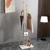 YUNYHAO Metal Coat Rack With Marble Base, Freestanding Coat Rack With 4 Hooks, Heavy Duty Base For Coats, Shirts, Dresses, Scarves, Suitable For Entrance, Living Room (Color : Black+White) view 2