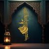 Dervish Metal Wall Art, Whirling Dervish Islamic Wall Art, Mevlana Rumi Wall Decor, Alif Calligraphy, Sufi Art, Modern Large Islamic Decor, Religious Wall Decor, Ramadan Decoration, Muslim Gift (Gold, 39.3 x 13.5 / 100 x 34.5 cm) view 1