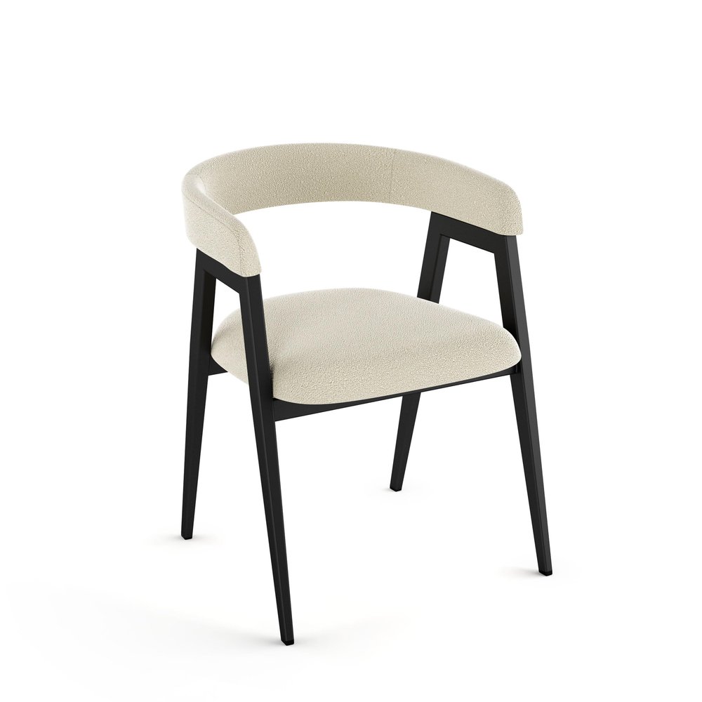 Amisco Caris Dining Chair - Cream Boucl Polyester/Black Metal
