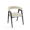 Amisco Caris Dining Chair - Cream Boucl Polyester/Black Metal view 1