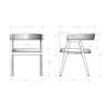 Amisco Caris Dining Chair - Cream Boucl Polyester/Black Metal view 3