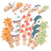 BUGUUYO 40pcs Natural Wooden Small Clips for Photos Mini Ocean Theme Clothes Pins Beach Decor view 1