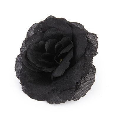 FUNOMOCYA Large Silk Flower Brooch Black Rose Wedding Corsage Flower for Hair Decorative