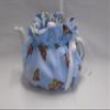 2 Cup Pretty Blue Floral on White Reversible Tea Pot Cozy view 2