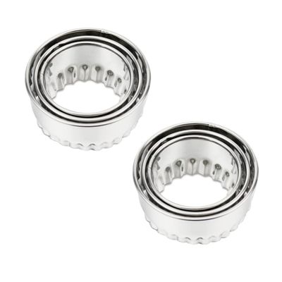 COLLBATH 3-pc Stainless Steel Dumpling Wrapper Molder Wave Edge for Pastry Dough Easy Shape Cutters Non-bendable for Baking