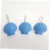 Holibanna 12pcs Sea Shell Resin Hooks Ocean Decor Shower Curtain Hooks for Bathroom Decor view 4