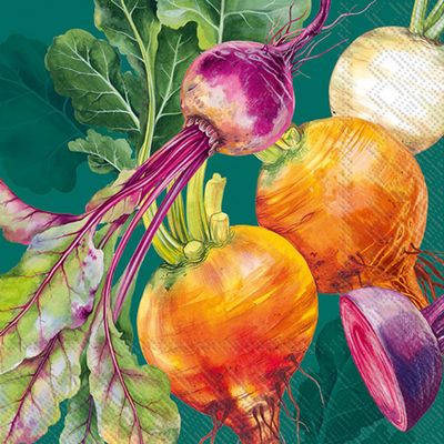 IHR Ideal Home Range Party Napkins Disposable 3-Ply Paper Lunch Napkin Pack, 6.5" x 6.5", Beets, 20-Count