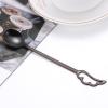 IFAJOOR Flatware Silverware Set, 1/4/6/8 Pieces 304 Stainless Steel Feather Coffee Spoon Creative Cartoon Wings Stirring Spoon Dessert Spoon, Cutlery Set (Color : Black, Size : 6Pcs) view 1