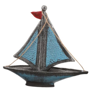 FUNOMOCYA Collectible Sailboat Statue Nautical Bathroom Decor for Vintage Home Decor