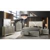 Pemberly Row Modern 2-Drawer Nightstand Made with Wood in Silver view 2