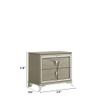 Pemberly Row Modern 2-Drawer Nightstand Made with Wood in Silver view 3