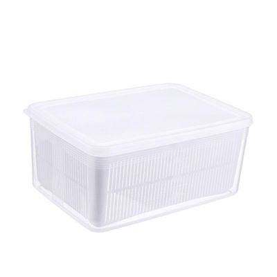 PRETYZOOM Kitchen Drain Basket Double Drain Basket Square Drainer Vegetable Wash Container Kitchen Sundries Storage