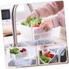 PRETYZOOM Kitchen Drain Basket Double Drain Basket Square Drainer Vegetable Wash Container Kitchen Sundries Storage view 2