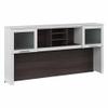Pemberly Row 72W Desk Hutch in White and Storm Gray - Engineered Wood view 1