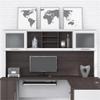 Pemberly Row 72W Desk Hutch in White and Storm Gray - Engineered Wood view 2