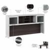 Pemberly Row 72W Desk Hutch in White and Storm Gray - Engineered Wood view 4