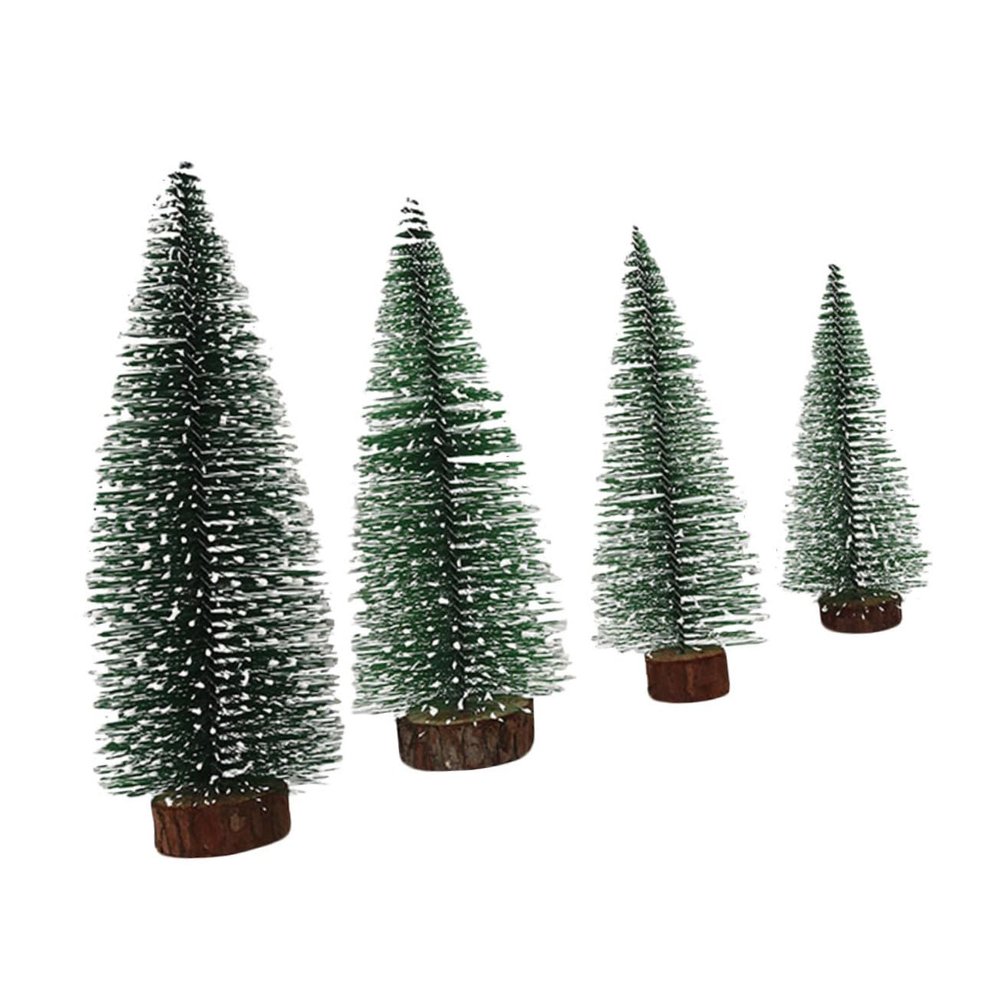 Anneome 4pcs Mini Xmas Tree Decorations Christmas Tree Ornaments Stylish Desk Decor for Holiday Parties for Festive Atmosphere