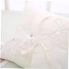 MERRYHAPY 20x20cm Wedding Ceremony Engagement Ring Pillow with Graceful Flowers Ribbons view 2