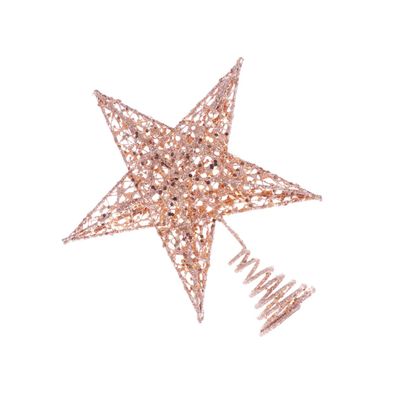 Amosfun 25cm Christmas Tree Star Topper 2pcs Glittering Iron Star Decorations for Home