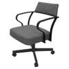 Pemberly Row Swivel Tilt Metal Dining Caster Chair-Mojave Gray Fabric-Gray Frame view 1