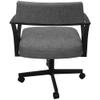 Pemberly Row Swivel Tilt Metal Dining Caster Chair-Mojave Gray Fabric-Gray Frame view 2