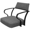 Pemberly Row Swivel Tilt Metal Dining Caster Chair-Mojave Gray Fabric-Gray Frame view 3