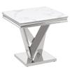 Pemberly Row Contemporary Silver Square Faux Marble End Table view 1