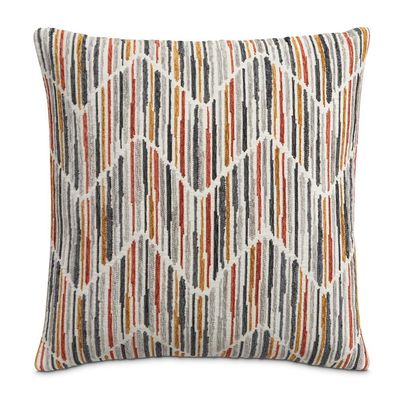 Michael Amini Sundance Augusta Orange Chenille Throw Pillow Set of 2 Square Soft Decorative Accent Cushions for Living Room Sofa Bedroom Cozy Home Comfort