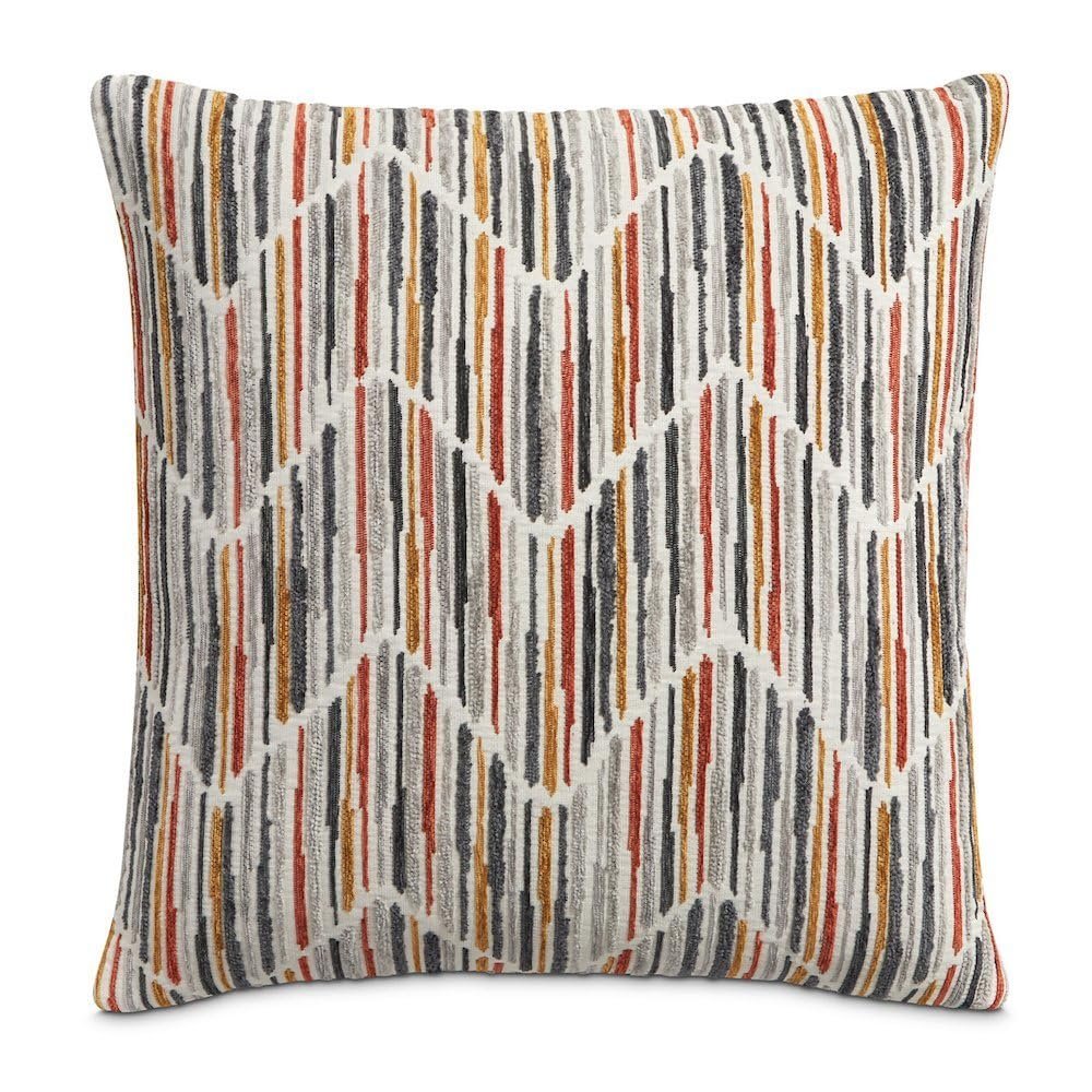 Michael Amini Sundance Augusta Orange Chenille Throw Pillow Set of 2 Square Soft Decorative Accent Cushions for Living Room Sofa Bedroom Cozy Home Comfort