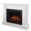 Bowery Hill Contemporary Solid Wood Electric Fireplace, 48 in x 13 in x 41 in, White Finish, Infrared LED Technology, Adjustable Thermostat, Remote Control, Living Room Indoor Heating view 1