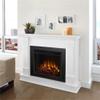 Bowery Hill Contemporary Solid Wood Electric Fireplace, 48 in x 13 in x 41 in, White Finish, Infrared LED Technology, Adjustable Thermostat, Remote Control, Living Room Indoor Heating view 2