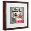 Americanflat 12x12 Shadow Box Frame with Shatter-Resistant Glass - Use as 10x10 Frame with Mat or 12x12 Without Mat - Silhouette Collection - Mahogany with Soft Felt Back view 1