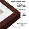 Americanflat 12x12 Shadow Box Frame with Shatter-Resistant Glass - Use as 10x10 Frame with Mat or 12x12 Without Mat - Silhouette Collection - Mahogany with Soft Felt Back view 3