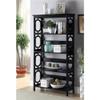Pemberly Row Modern Four-Shelf Bookcase in Black Wood Finish view 2