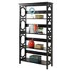 Pemberly Row Modern Four-Shelf Bookcase in Black Wood Finish view 3