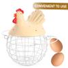 Zerodeko Creative Chicken-shaped Egg Storage Basket Multi-function Iron Art Container for Fruits and Eggs Random Color and Stylish Household Organizer view 3