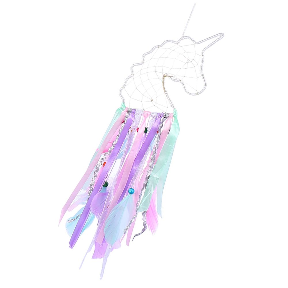 1pc Catcher Indoor Pendant Dreamcatcher Adornment Light Kids Decor Hanging Dream Catcher Tassel Trim Home Decor Unicorn Lamp Girl Ornament Household