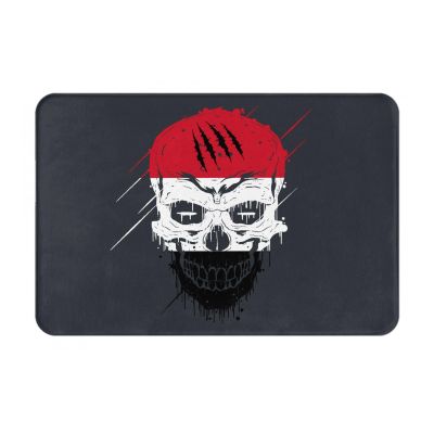 SIYTUAU Creative Yemen Patriot Skull National Flag Bathroom Rugs 16x24 Inch Ultra Soft Non Slip Bath Mat Kitchen Bedroom Rug Door Mat