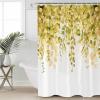 Double Love Watercolor PlantsBathroom Curtain 78 Inch Shower Curtain with Hooks, Waterproof Polyester Bath Curtain Washable Bathtub Curtain Retro Spring Yellow Eucalyptus Leaves 54''x 78'' view 1