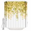 Double Love Watercolor PlantsBathroom Curtain 78 Inch Shower Curtain with Hooks, Waterproof Polyester Bath Curtain Washable Bathtub Curtain Retro Spring Yellow Eucalyptus Leaves 54''x 78'' view 3