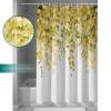 Double Love Watercolor PlantsBathroom Curtain 78 Inch Shower Curtain with Hooks, Waterproof Polyester Bath Curtain Washable Bathtub Curtain Retro Spring Yellow Eucalyptus Leaves 54''x 78'' view 4