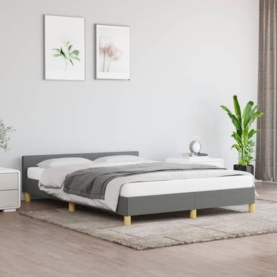 WEMYUFURN Bed Frame with Headboard Dark Gray 59.8"x79.9" Queen Fabric, Bed Frame, Bedstead, Bedroom Furniture Modern Design for a Comfortable and Stylish Bedroom