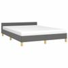 WEMYUFURN Bed Frame with Headboard Dark Gray 59.8"x79.9" Queen Fabric, Bed Frame, Bedstead, Bedroom Furniture Modern Design for a Comfortable and Stylish Bedroom view 4