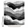 Double Love Black GreyBathroom Curtain 72 Inch Shower Curtain with Hooks, Waterproof Polyester Bath Curtain Washable Bathtub Curtain Contemporary Simple White Ocean Sea Waves 48''x 72'' view 3