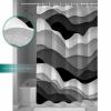 Double Love Black GreyBathroom Curtain 72 Inch Shower Curtain with Hooks, Waterproof Polyester Bath Curtain Washable Bathtub Curtain Contemporary Simple White Ocean Sea Waves 48''x 72'' view 4