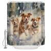 Double Love Orange FlowerBathroom Curtain 72 Inch Shower Curtain with Hooks, Waterproof Polyester Bath Curtain Washable Bathtub Curtain Vintage Botanical Blossom Leaves 48''x 72'' view 3