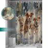 Double Love Orange FlowerBathroom Curtain 72 Inch Shower Curtain with Hooks, Waterproof Polyester Bath Curtain Washable Bathtub Curtain Vintage Botanical Blossom Leaves 48''x 72'' view 4