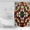 Double Love Orange BlackBathroom Curtain 84 Inch Shower Curtain with Hooks, Waterproof Polyester Bath Curtain Washable Bathtub Curtain Geometric Abstract Contemporary Flower 72''x 84'' view 2