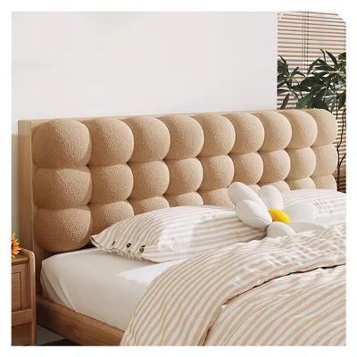 XILYZMO Upholstered Wall Panels, Wall Mounted Headboard Queen, Backrest Positioning Support Bolster Cushion, Soundproof Peel Stick Dorm Bed Headboard for Watching TV Gaming(B-Beige,160x60cm)